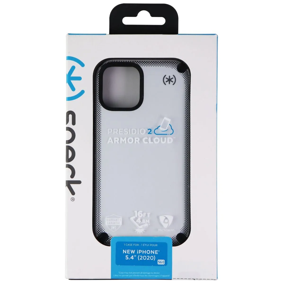 Speck Presidio 2 Armor Cloud Case for Apple iPhone 12 Mini - Clear/Black/White Everyday Comfort