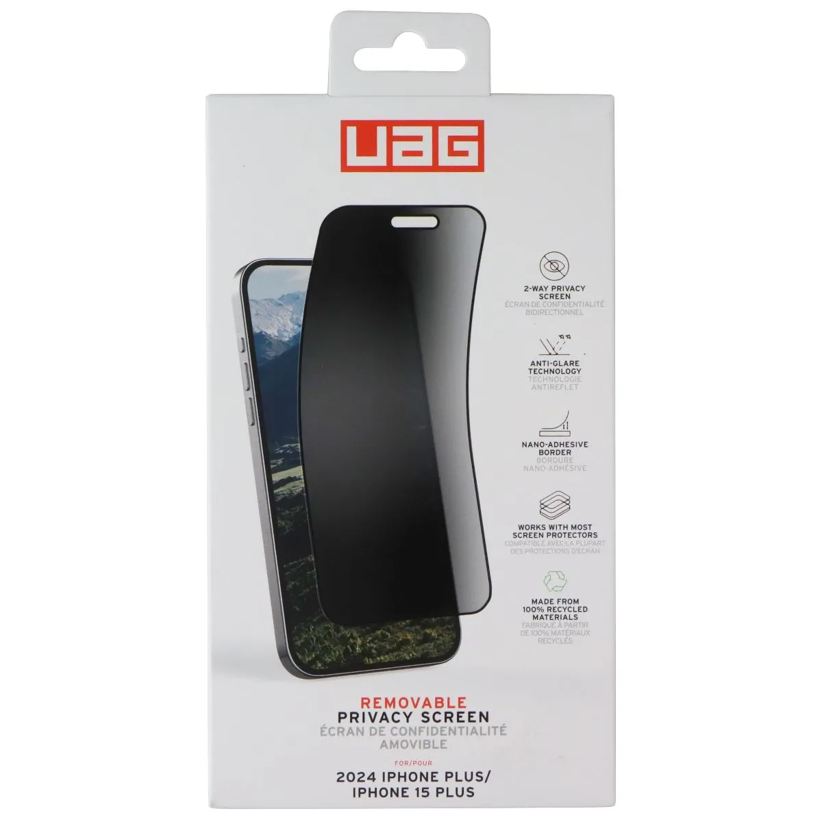 lightweight protection film Bubble Free UAG Removable Privacy Screen for Apple iPhone 16 Plus/ 15  Plus