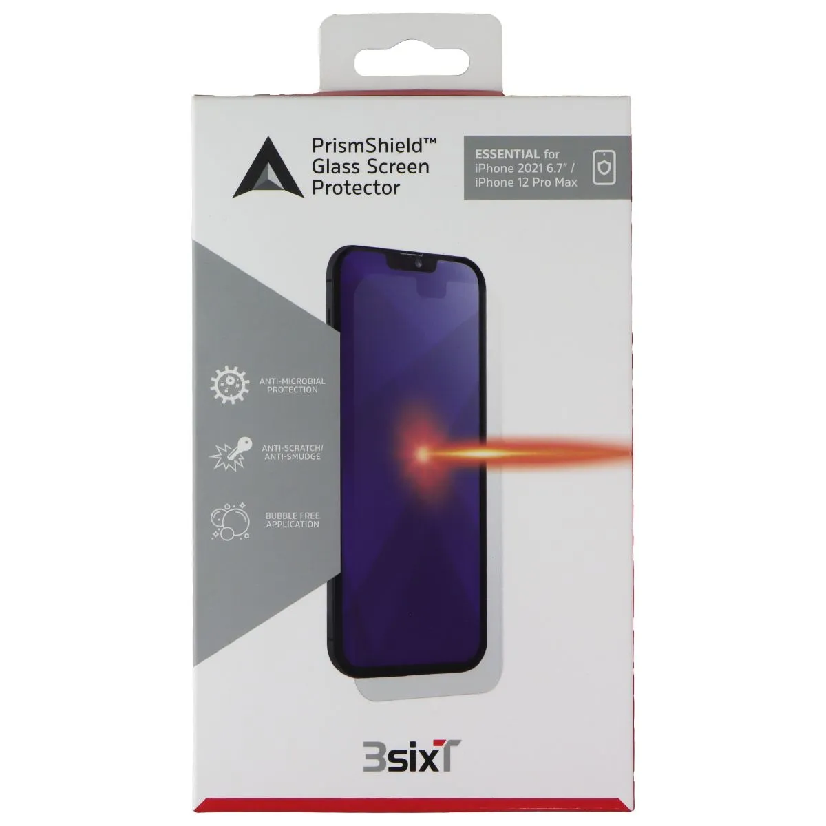 Anti Reflect 3SIXT PrismShield Hybrid Protector for iPhone 13 Pro Max/12 Pro Max (Essential)