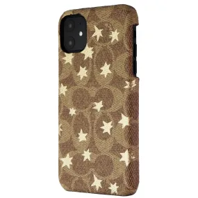 daily accessory Coach Slim Wrap Case for Apple iPhone 11 Smartphones - Khaki / Gold Foil Stars