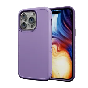Dual Layer Case for Apple iPhone 13 Pro | Lilac Blossom Purple | Fortitude Series Carbon Fiber Flexible Edge Texture