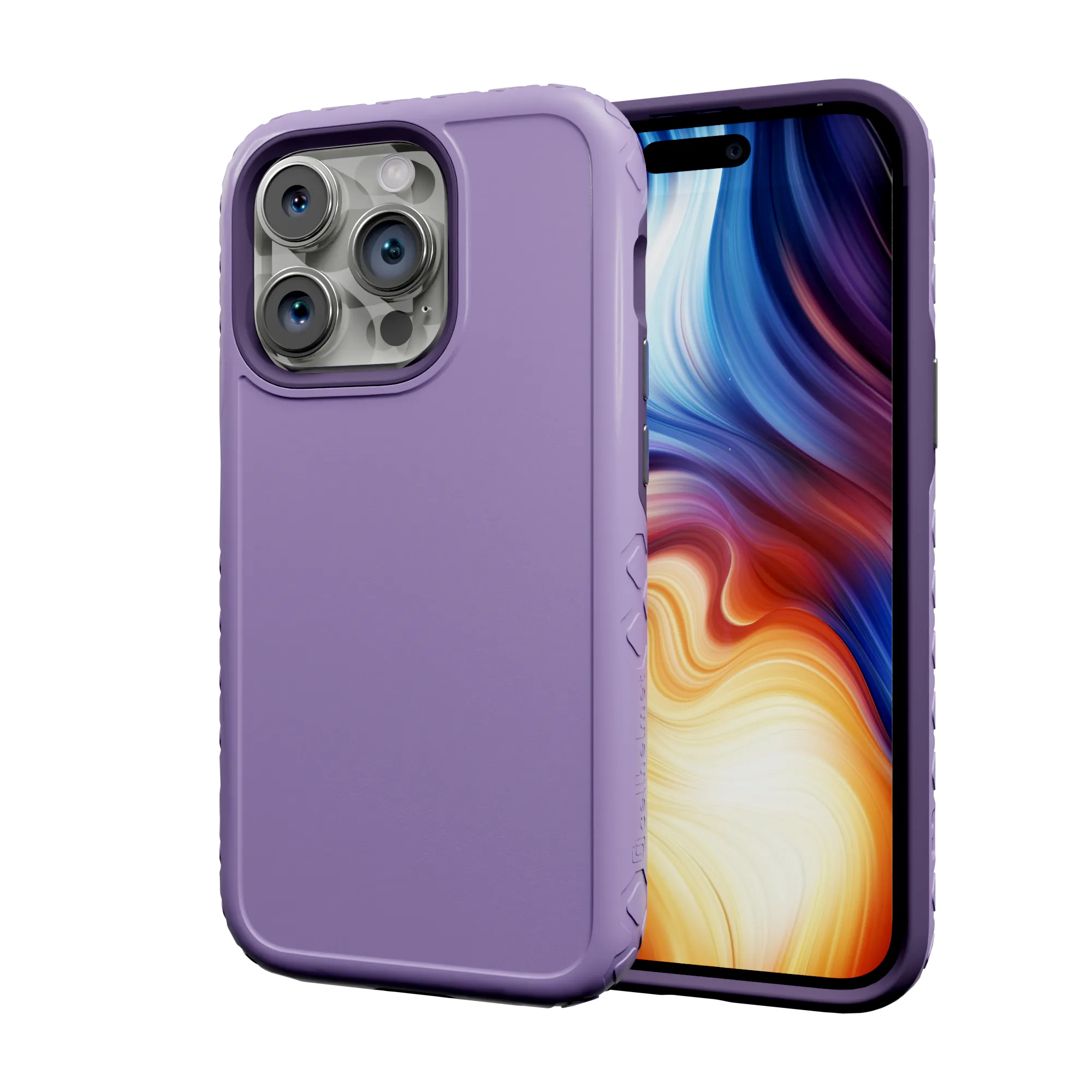 Dual Layer Case for Apple iPhone 13 Pro | Lilac Blossom Purple | Fortitude Series Carbon Fiber Flexible Edge Texture