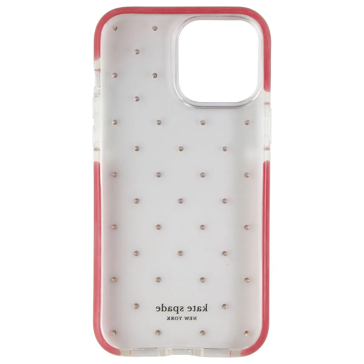 Soft Design Protective Lining Kate Spade Defensive Case for iPhone 13 Pro Max - Pin Dot Ombre Pink/Clear