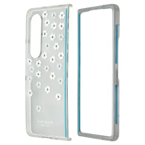 Kate Spade Protective Hardshell Case for Galaxy Z Fold4 - Scattered Flowers Gloss Finish Texture Soft Finish Layer