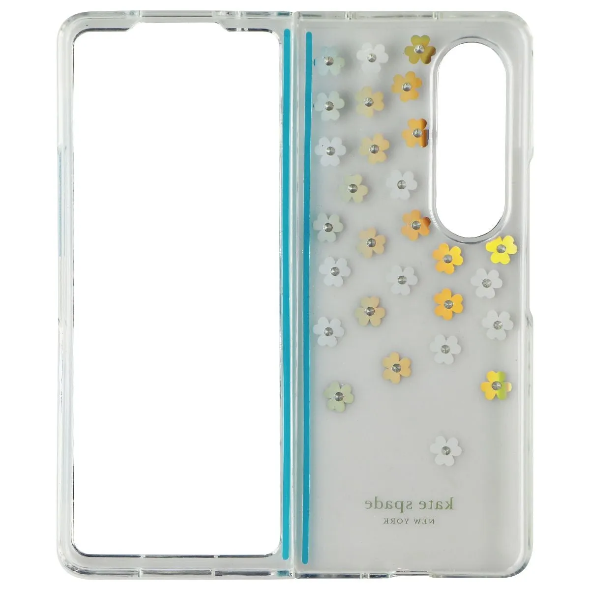 Kate Spade Protective Hardshell Case for Galaxy Z Fold4 - Scattered Flowers Luxury Style Protective Edge