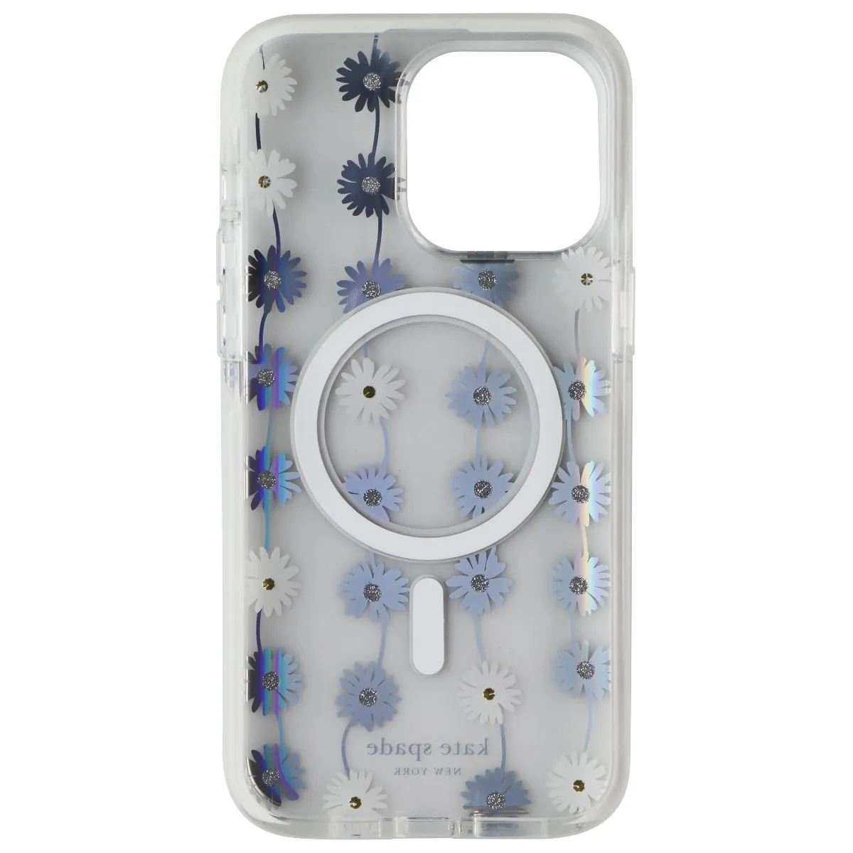 Kate Spade Case for MagSafe for Apple iPhone 15 Pro Max - Daisy Chain Iridescent Universal Design Travel Friendly