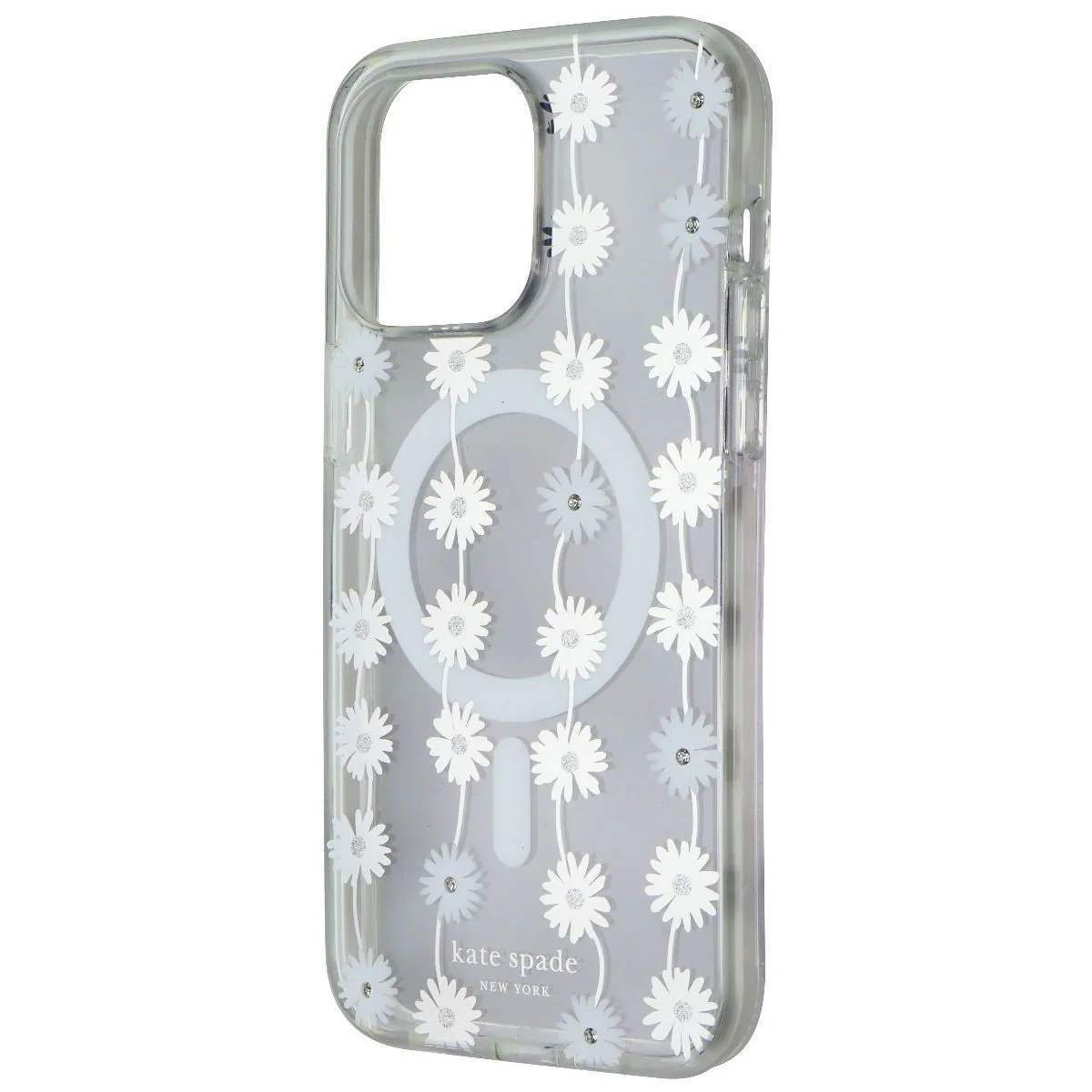 Kate Spade Case for MagSafe for Apple iPhone 15 Pro Max - Daisy Chain Iridescent Hybrid Pattern Design Lightweight Build Quality