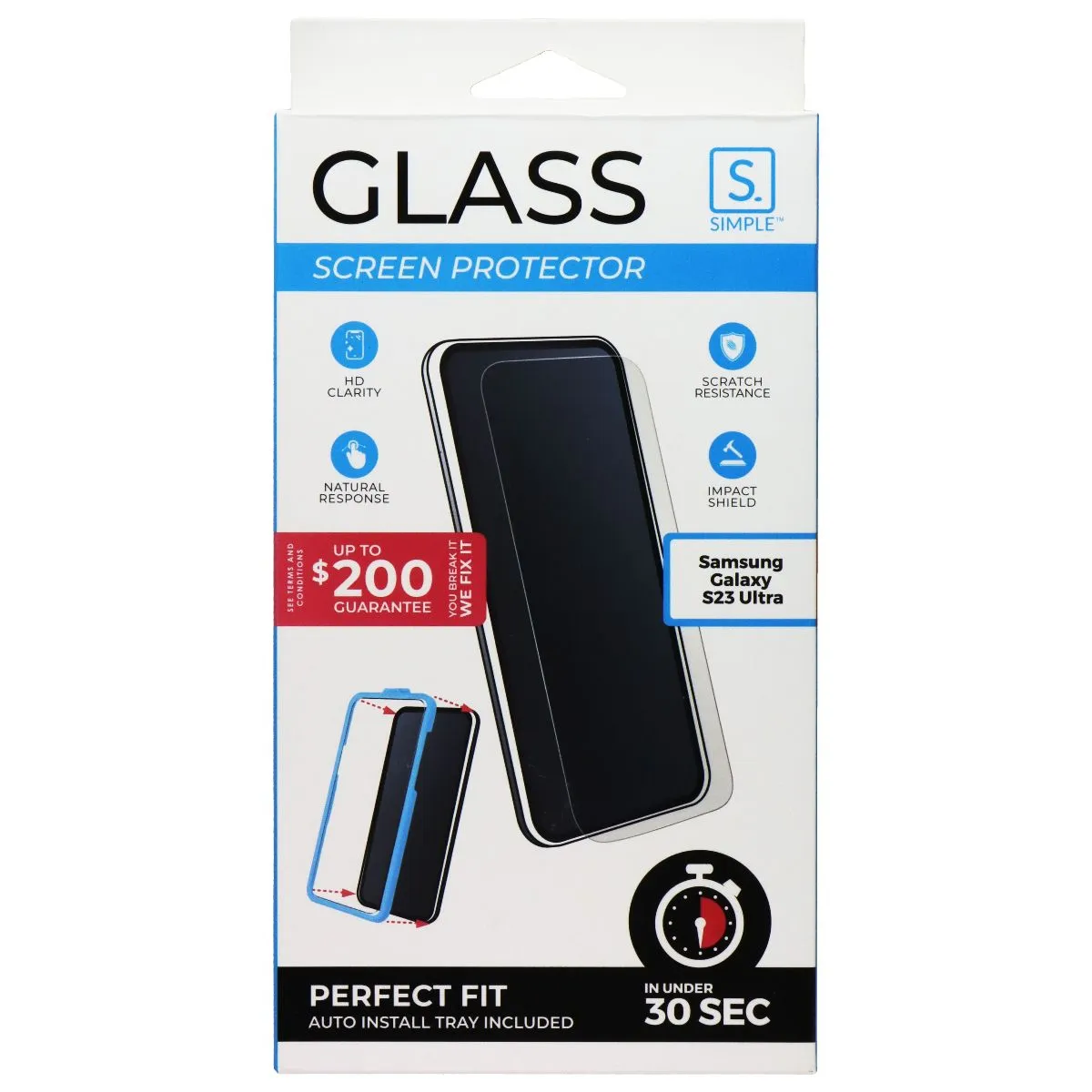 dust proof cover Simple Glass Screen Protector for Samsung Galaxy S23 Ultra - Clear