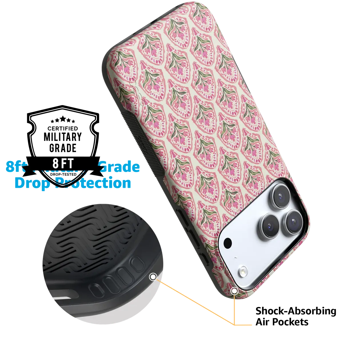 smooth protective folio Elegant Armor Grip Layer Tulip Tapestry | Jenna Palek x Casely Case