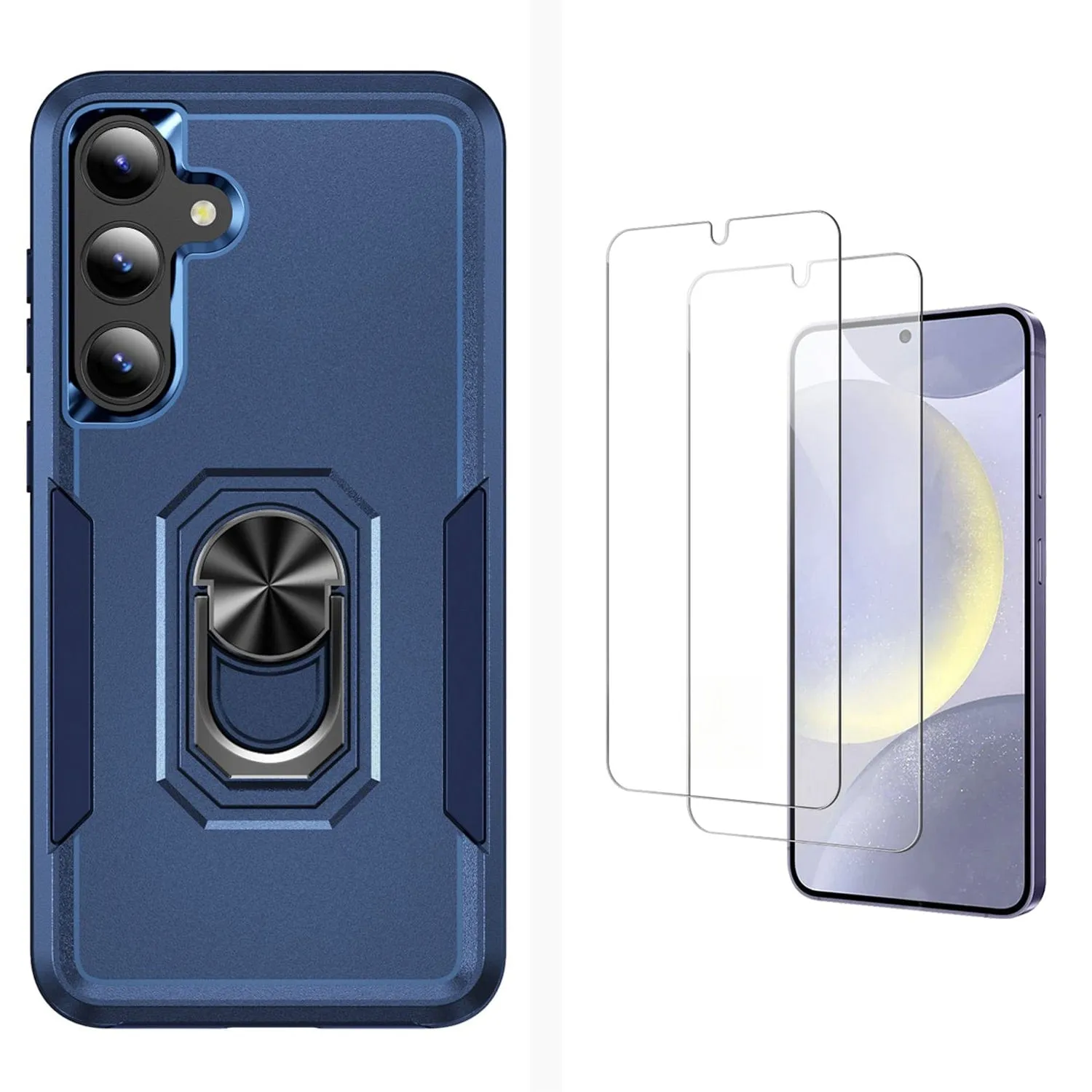 Compact Shell Raider Series Heavy-Duty Kickstand Case with Screen Protector - Samsung Galaxy S24 