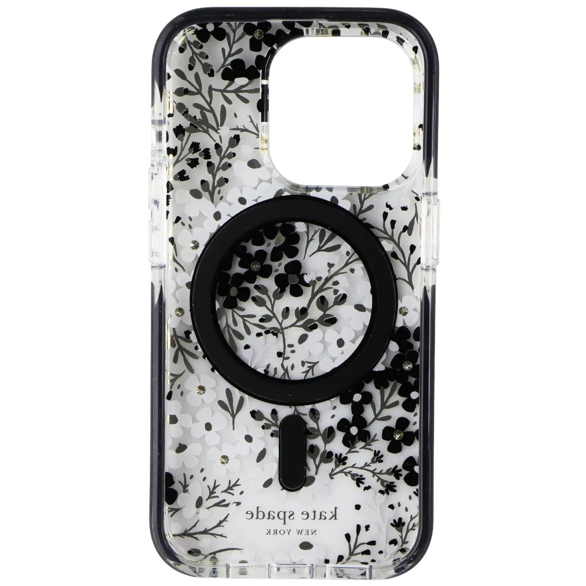 Everyday Style Kate Spade Case for MagSafe for iPhone 15 Pro - Multi Floral Black and White
