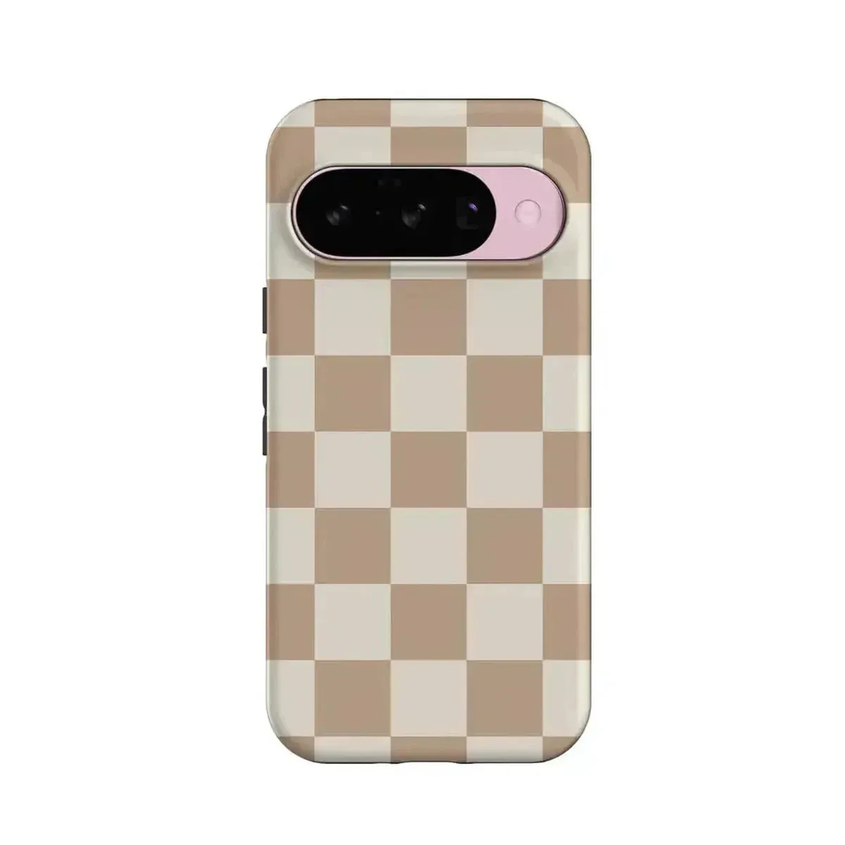 Minimal Cover Fit Check | Neutral Checkerboard Google Pixel Case