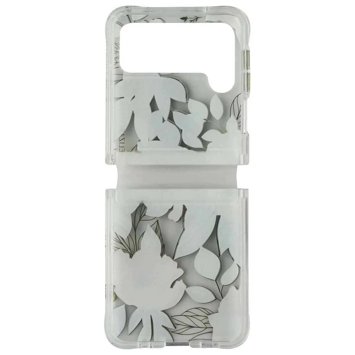 Elizabeth James Case for Samsung Galaxy Z Flip4 - Blooms in Bordeaux Hybrid Pattern Texture Handcrafted Design