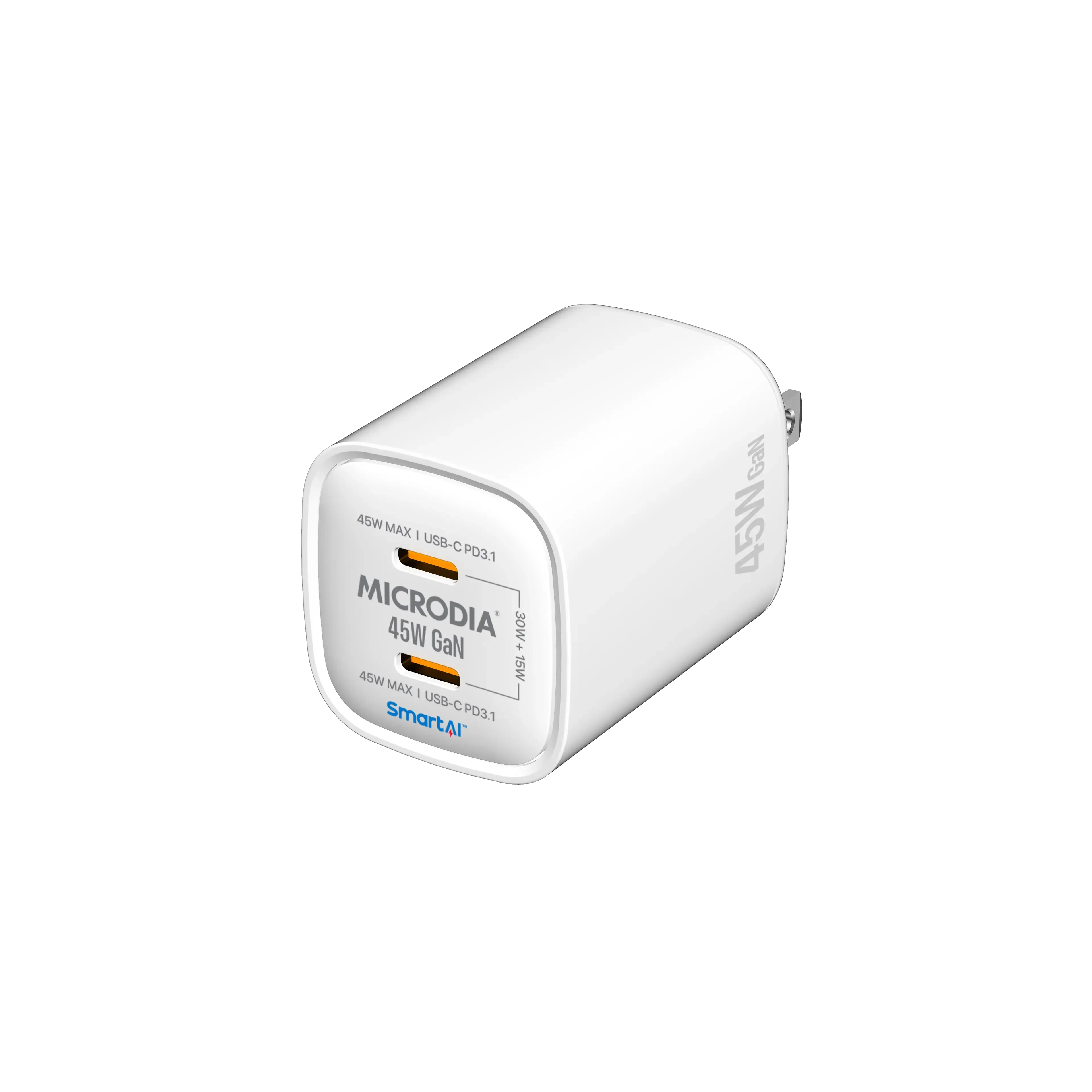 MICRODIA SMARTCube? Nano 45W GaN Pro Wall Charger, Dual USB-C PD3.0 Unique Artwork