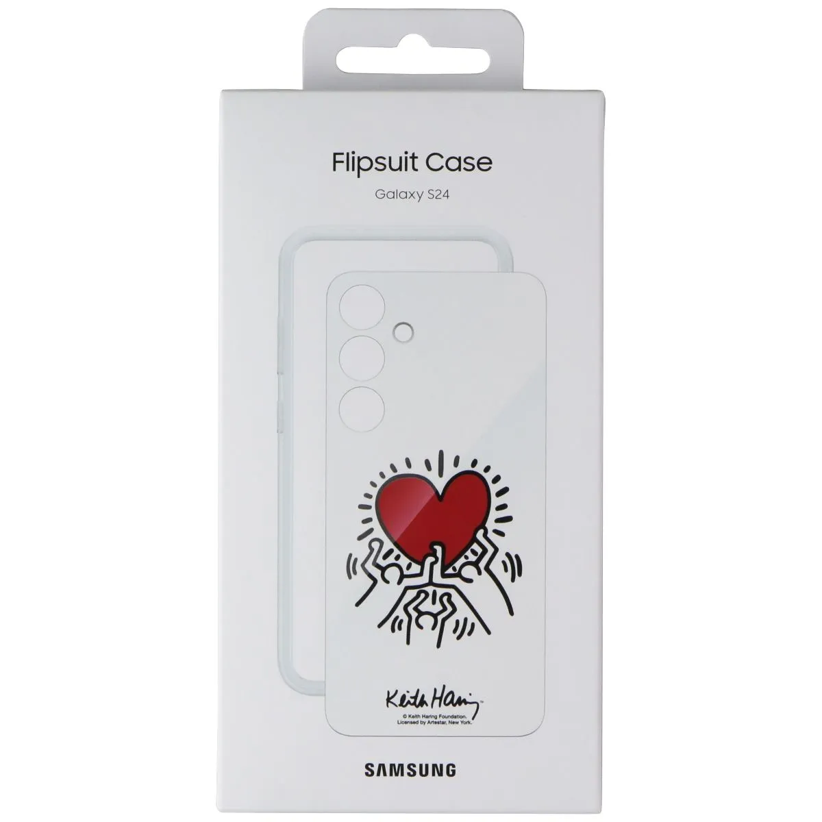 Samsung Official Flipsuit Case for Samsung Galaxy S24 - Keith Haring White Elegant Shield