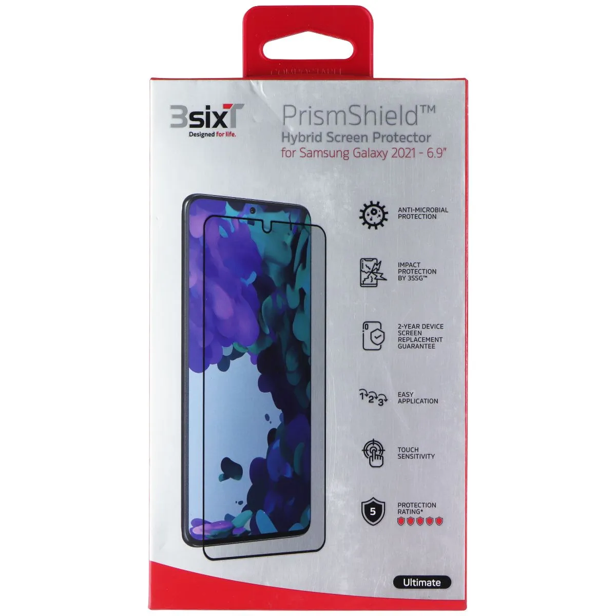 shockproof layer 3sixT PrismShield Screen Protector for Samsung Galaxy S20 Ultra