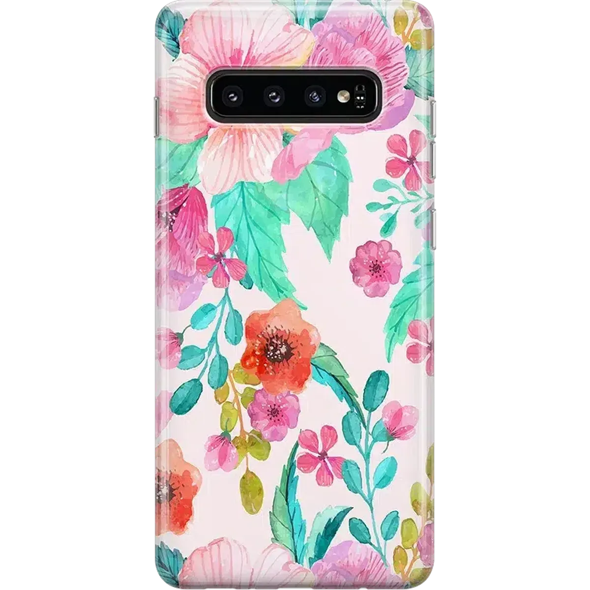 Hard Shell Gloss Surface Out And About | Light Pink Floral Samsung Case