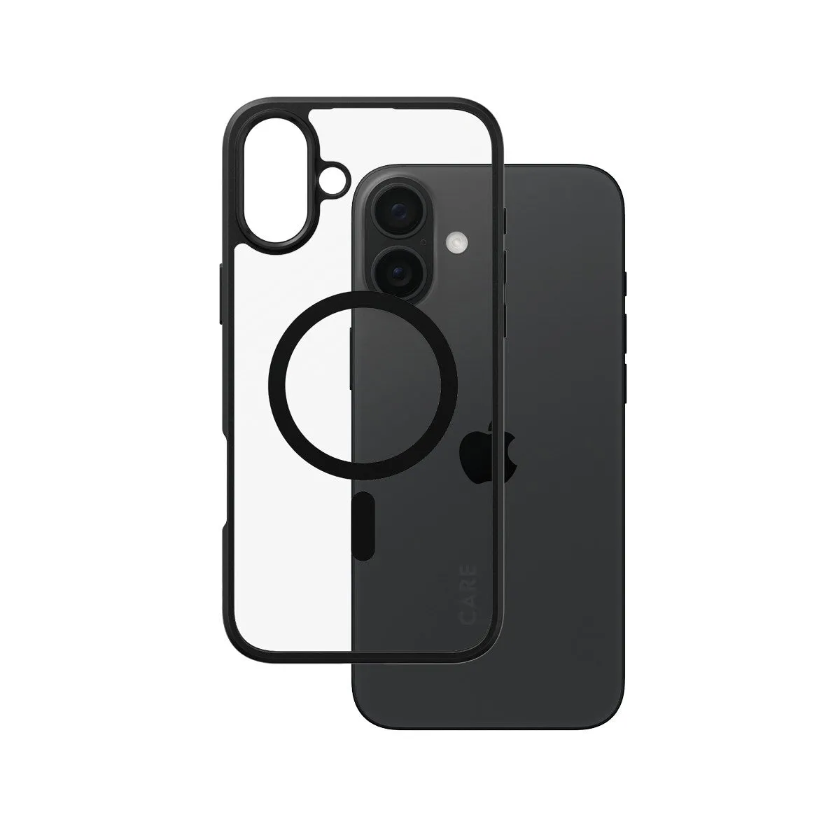 CARE by PanzerGlass? Urban Combat Case Transparent w. Black Frame & MagSafe iPhone 16 Plus Vivid Coloration Protective Form