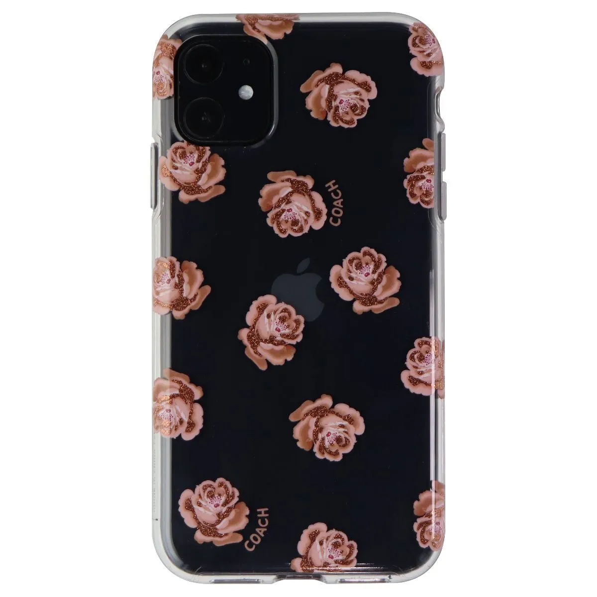 Hybrid Shield Premium Grip Coach Protective Case for Apple iPhone 11 - Dreamy Peony Clear/Pink/Glitter