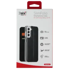 Soft Protection Edge 3SIXT SlimFolio Case for Samsung Galaxy S21 FE - Black/Clear
