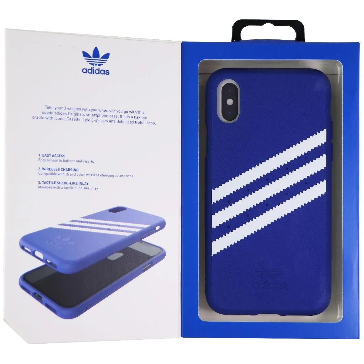 Adidas 3-Stripe Snap Case for Apple iPhone Xs and iPhone X - Blue and White Portable Layer Stylish Finish