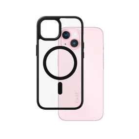 Luxury Surface Layer Minimal Surface Layer CARE by PanzerGlass? Urban Combat Case Transparent w. Black MagSafe iPhone 15