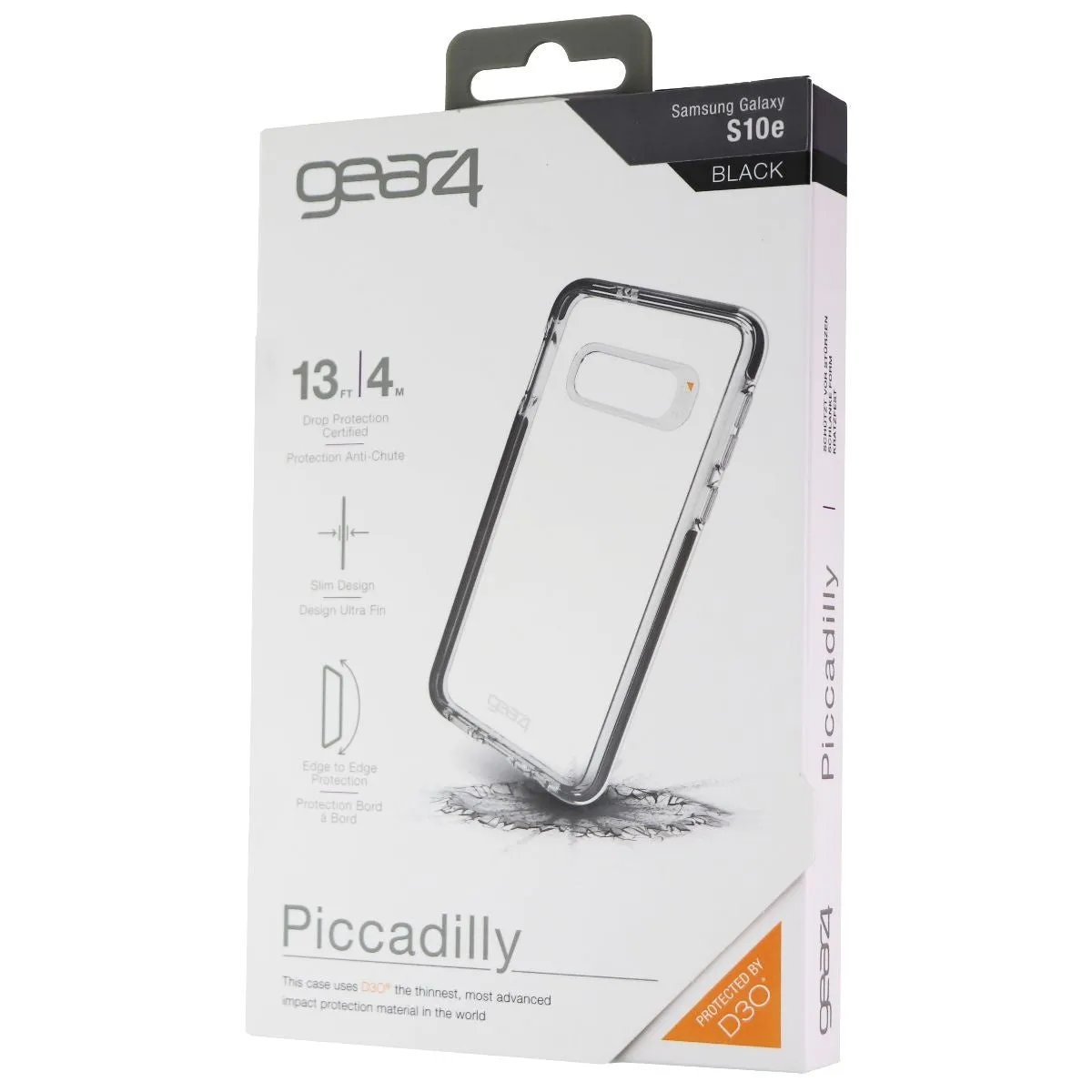 Durable Design ZAGG Piccadilly Series Hybrid Case for Samsung Galaxy S10e - Clear/Black