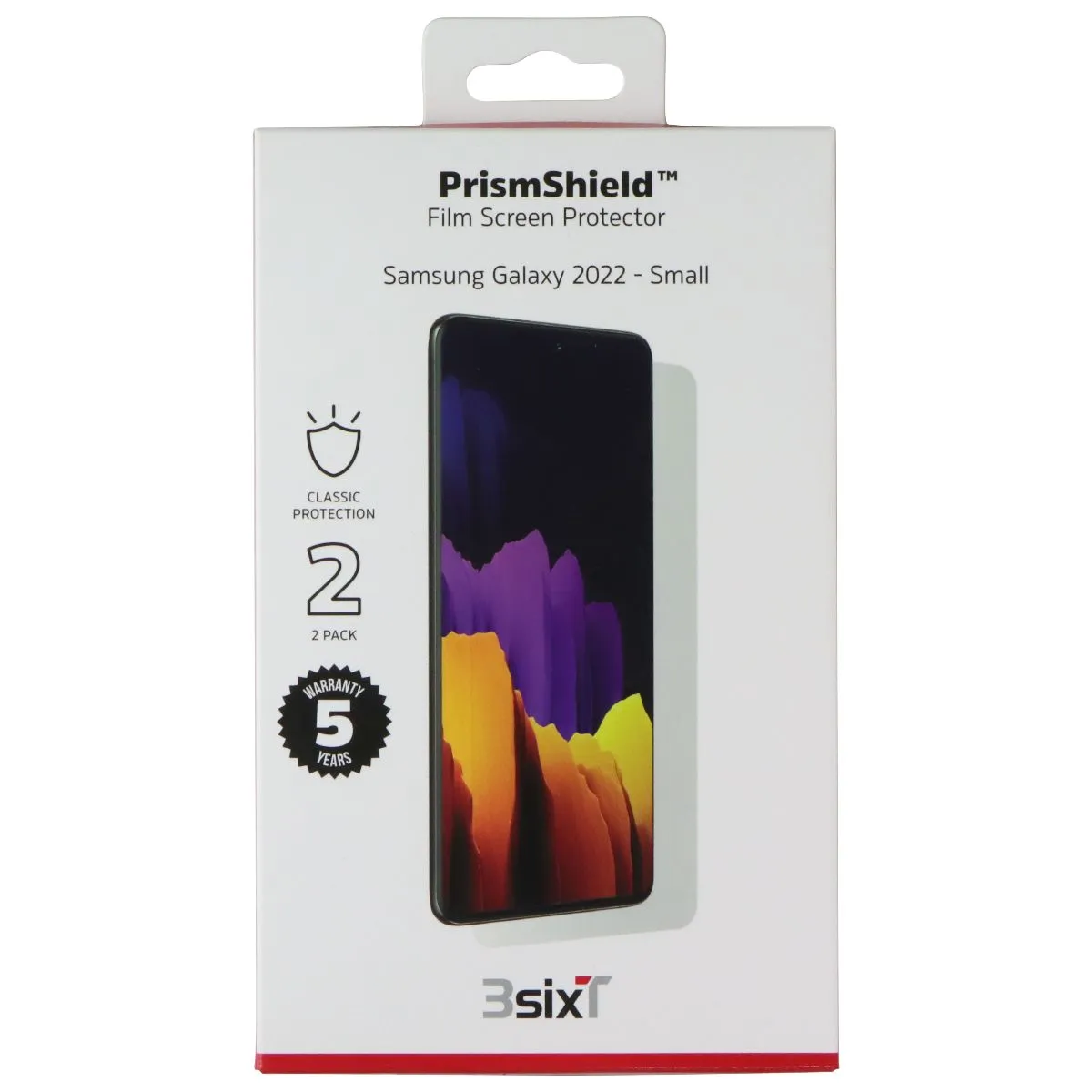 3SIXT PrismShield Film Screen Protector for Samsung Galaxy S22 - 2 Pack Scratch Defense Shield