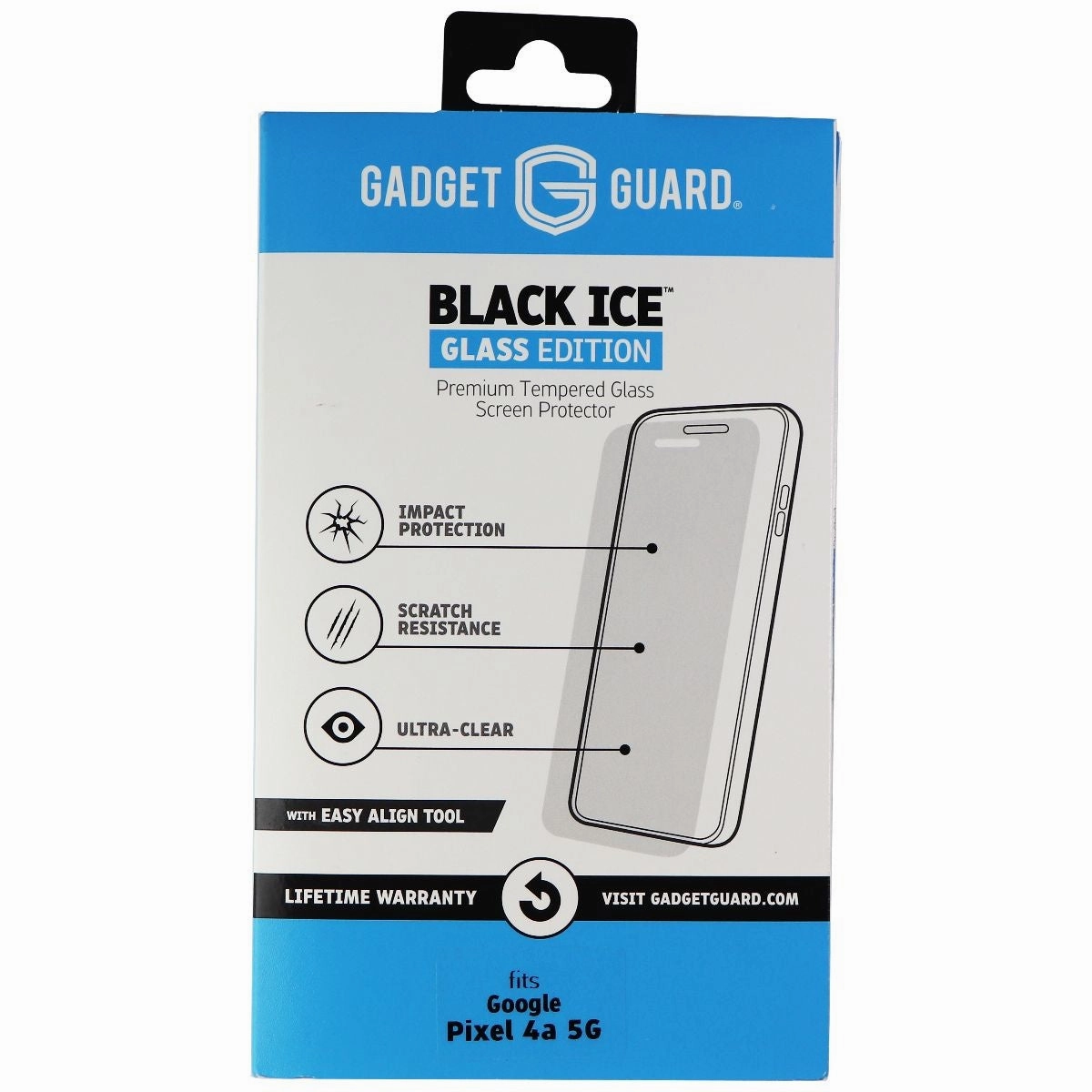 Gadget Gaurd Black Ice Glass with Align Tool for Google Pixel 4a 5G - Clear Screen Security