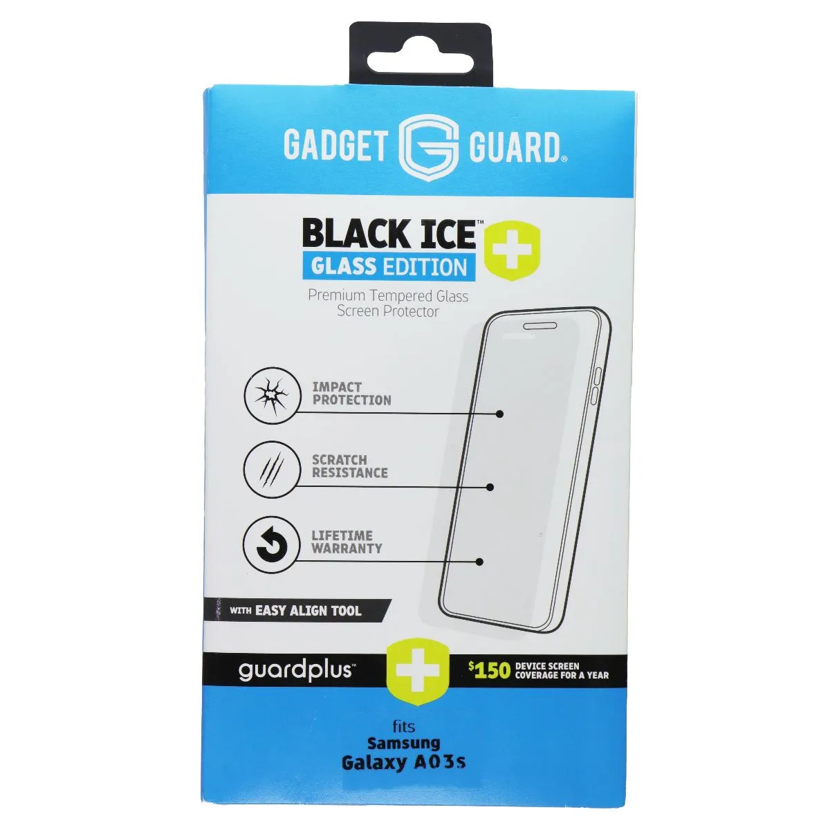 Gadget Guard Black Ice  Glass Screen Protector for Samsung Galaxy A03s car mount phone protector