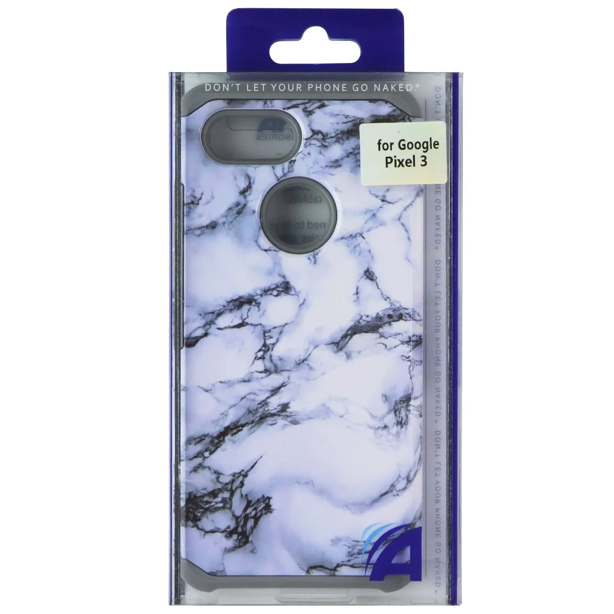 ASMYNA Dual-Layer Case for Google Pixel 3 - Blue Marble/Silver Comfort Texture Finish