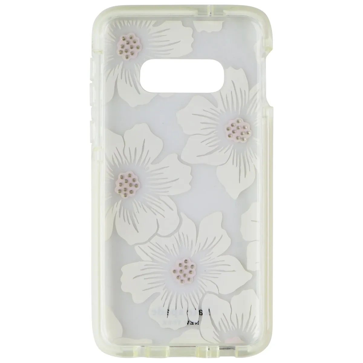 Luxury Finish Texture Modern Grip Texture Kate Spade Defensive Hard Case for Galaxy S10e - Hollyhock Floral / Clear Cream