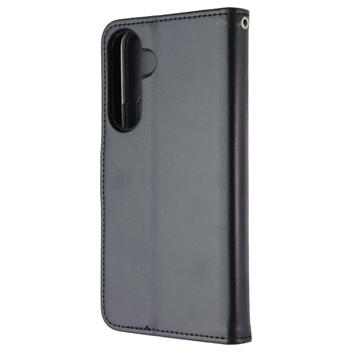 Practical Accessory Minimal Detail Texture SYB Tech Accessory Folio Case for Samsung Galaxy A35 5G - Black Leather