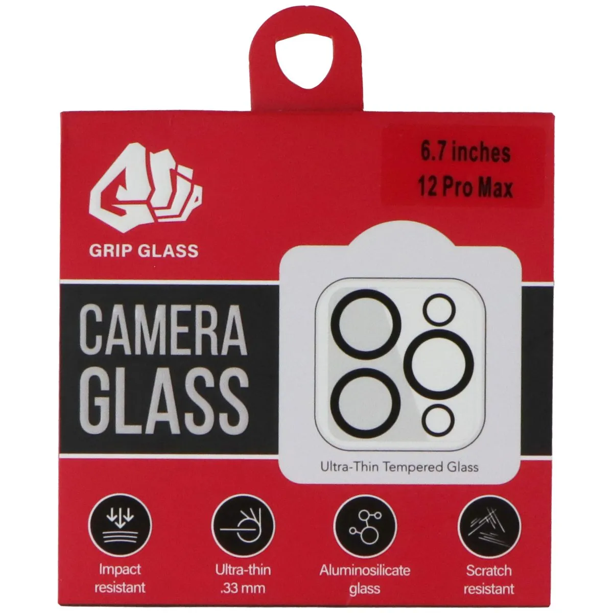 GRIP GLASS Camera Glass Lens Protectors for Apple iPhone 12 Pro Max Water Resistant Film