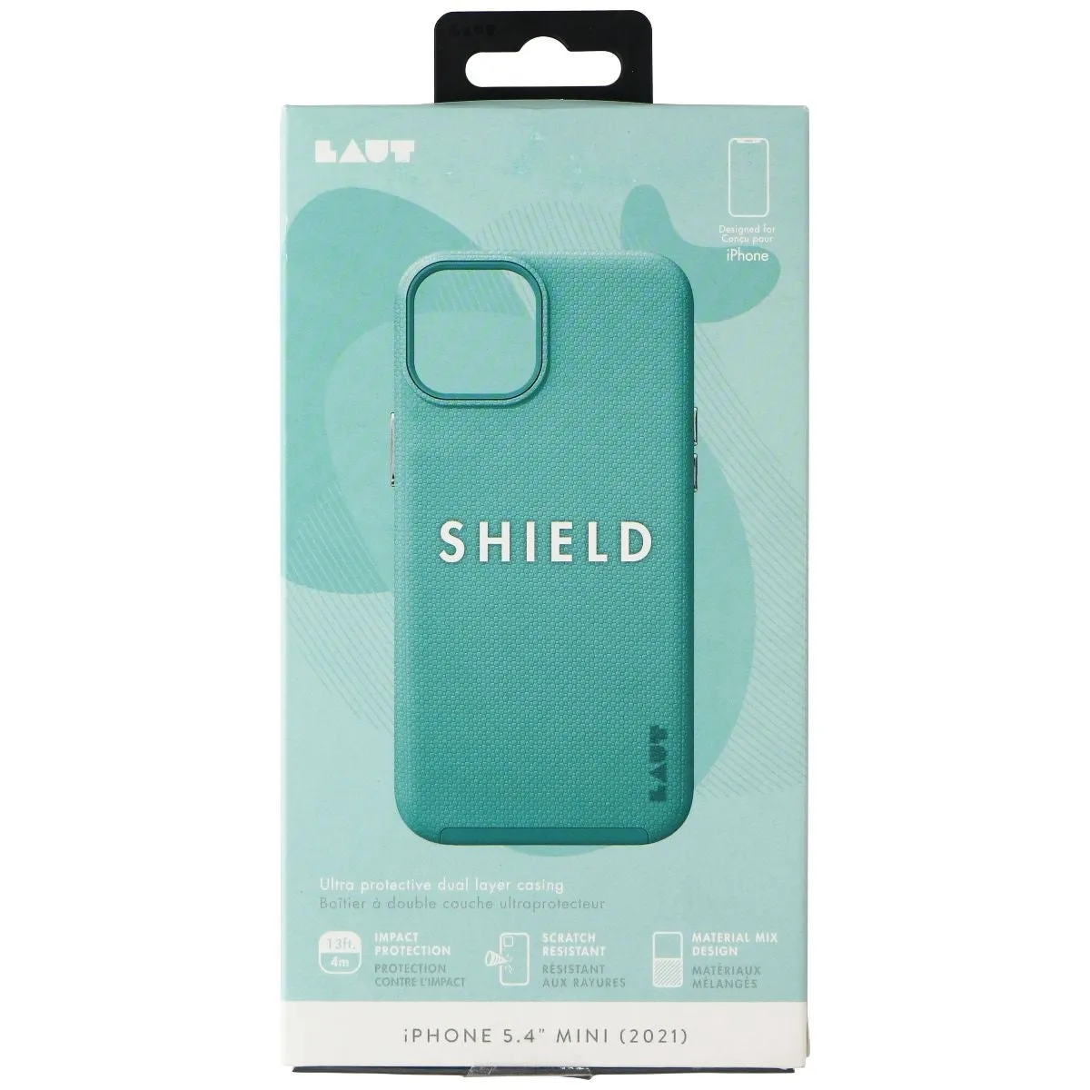 Casual Wear Smooth Craft LAUT Shield Series Dual Layer Case for Apple iPhone 13 mini - Mint