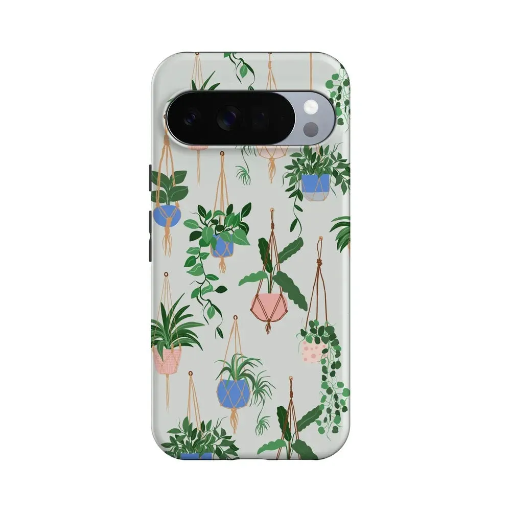 Hanging Around | Potted Plants Floral Google Pixel Case Non slip grip Polished Texture Finish