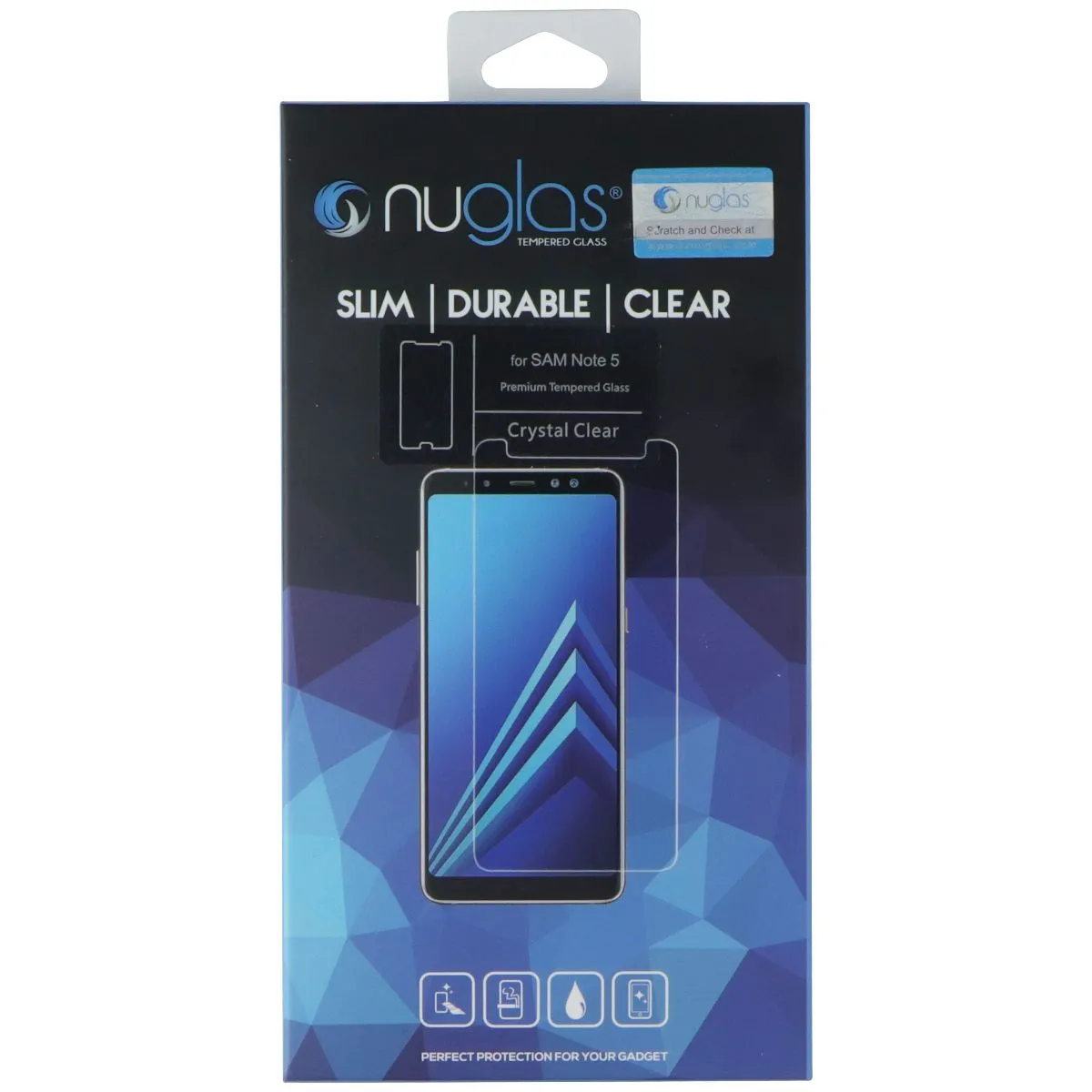Nuglas Slim Tempered Glass for Samsung Note 5 - Crystal Clear Nano coating