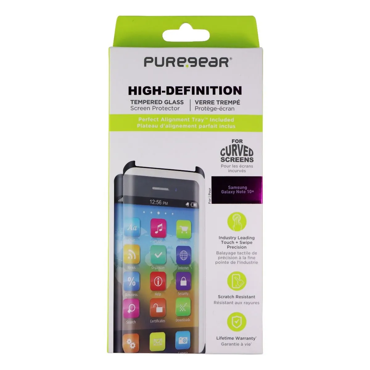 PureGear HD Curved Screen Protector for Samsung Galaxy Note10  (Plus) - Clear Tempered Glass clear touch response