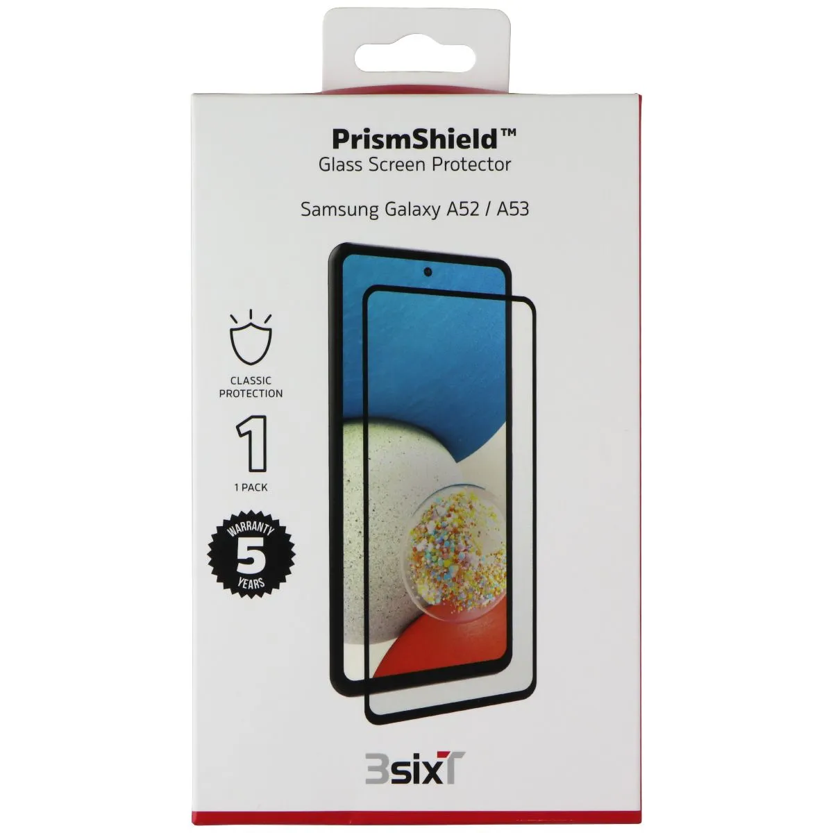 3SIXT PrismShield Glass Screen Protector for Samsung Galaxy A52/ A53 drop resistant glass Screen Armor Max Pro