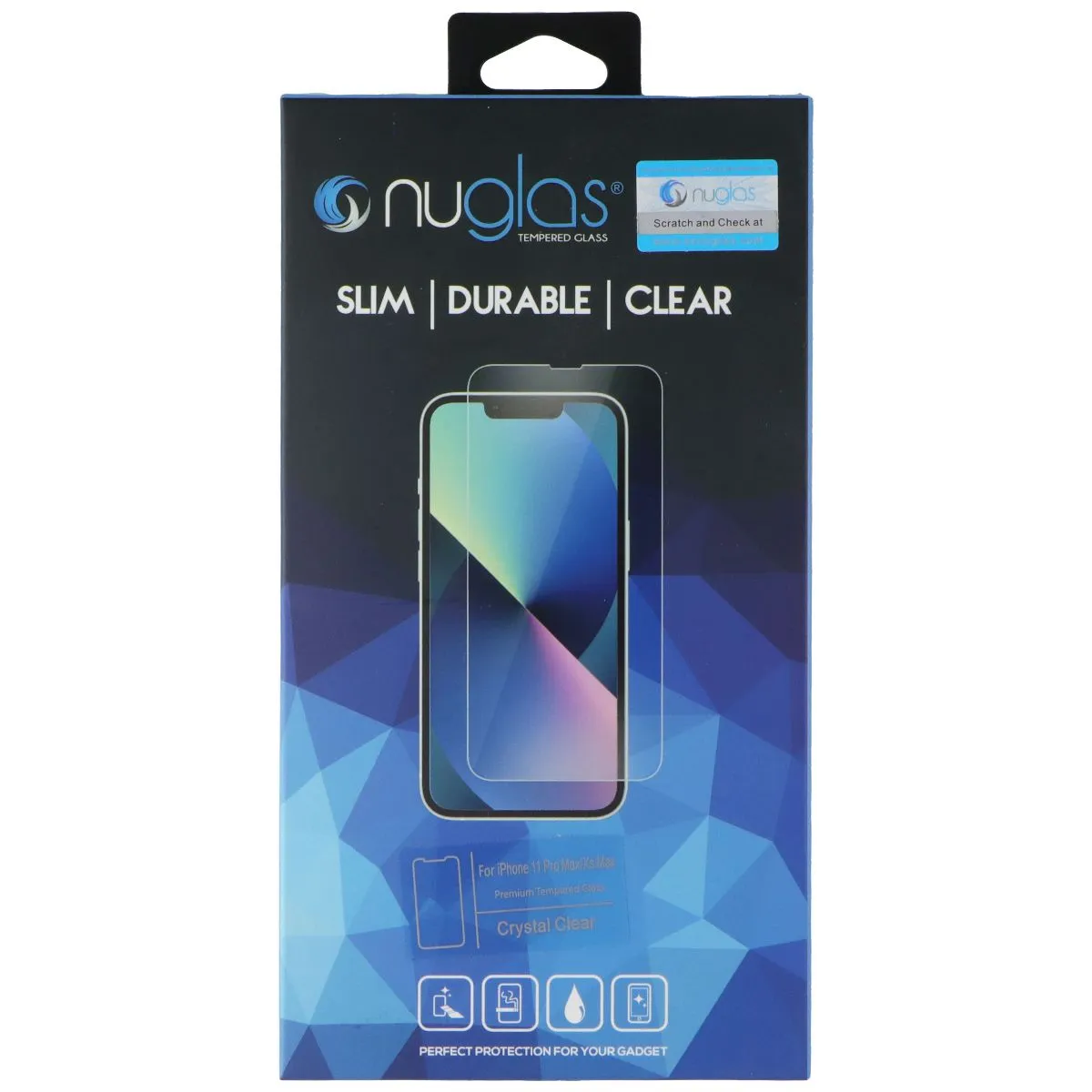 Nuglas Crystal Clear Tempered Glass for Apple iPhone 11 Pro Max/XS Max - Clear Visual Protection Eye Friendly