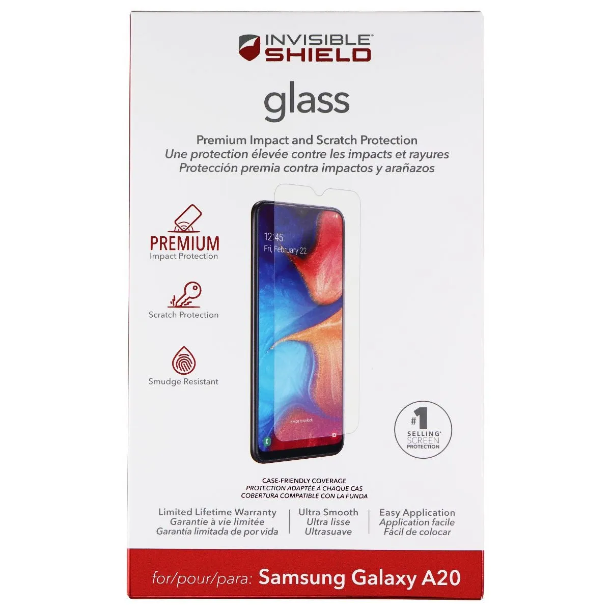 ZAGG Invisible Shield (Glass) Tempered Glass for Samsung Galaxy A20 - Clear Screen Guard Ultra Max Elite Plus