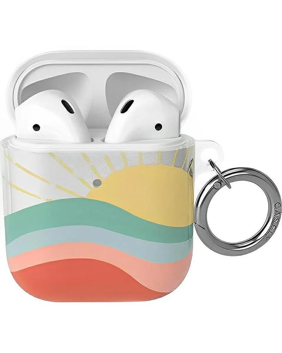 Here Comes the Sun | Colorblock Sunset AirPods Case Smooth Surface Tablet Sleeve Ergonomic Grip