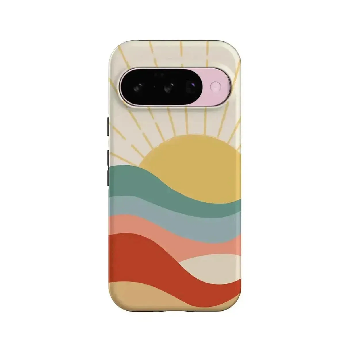 Light Finish Soft Surface Layer Here Comes the Sun | Colorblock Sunset Google Pixel Case