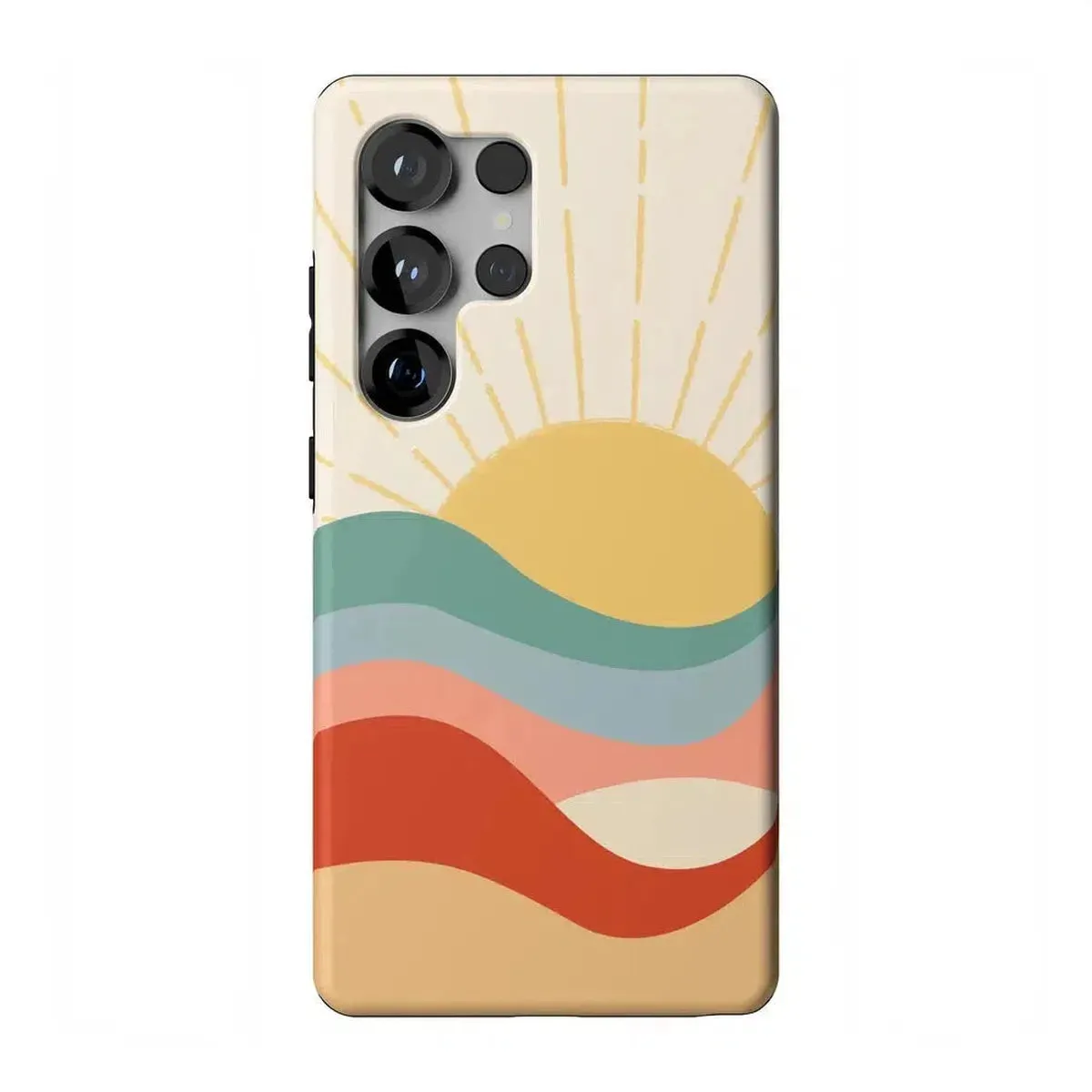 Here Comes the Sun | Colorblock Sunset Samsung Case Hybrid Look Perfect Fit