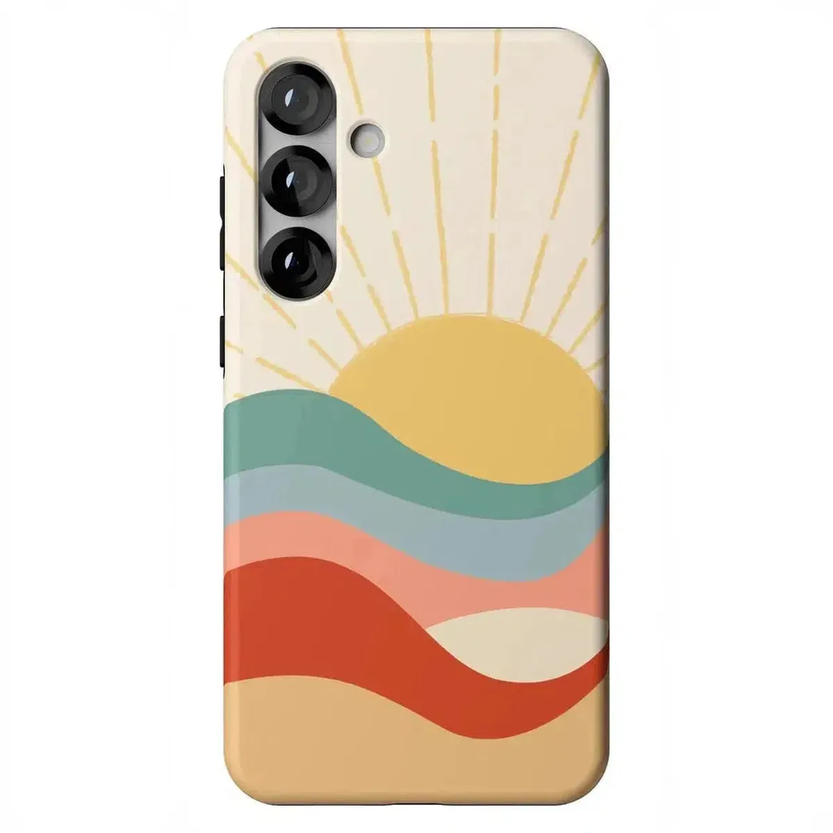 Here Comes the Sun | Colorblock Sunset Samsung Case Minimal Texture Layer Slim Edge