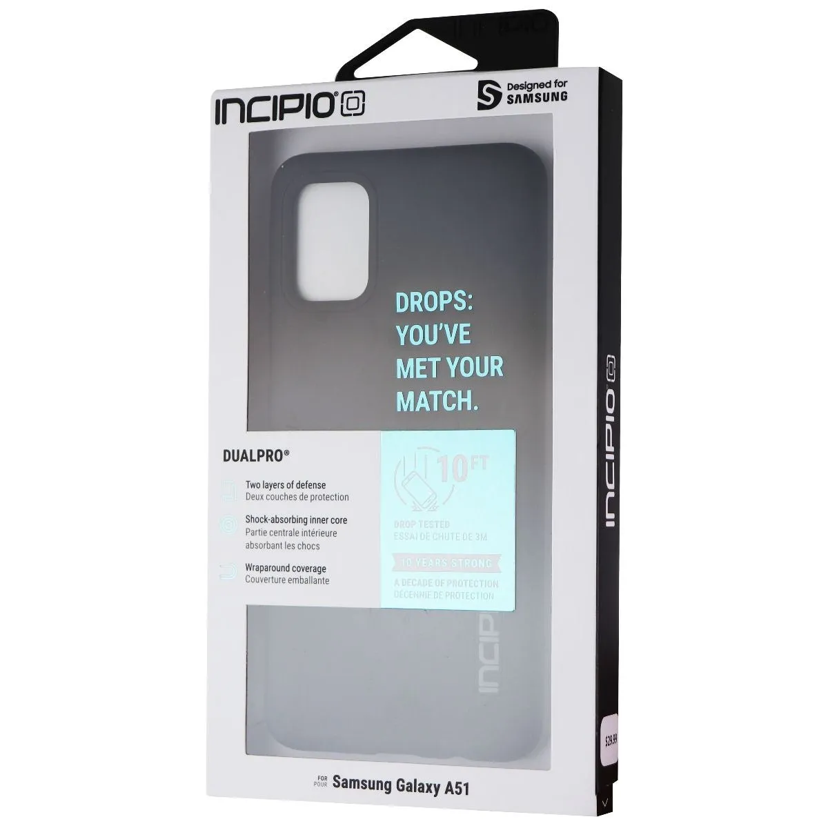 Incipio DualPro Dual Layer Case for Samsung Galaxy A51 (Non 5G) - Matte Black Ergonomic grip