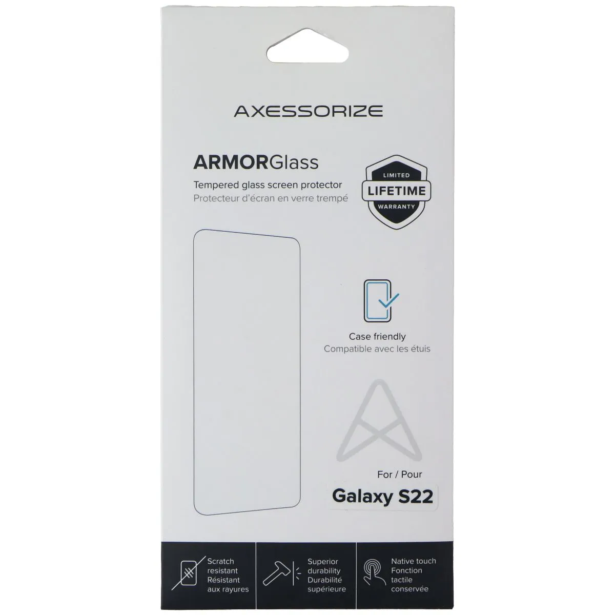 Axessorize ArmorGlass Pro Screen Protector for Samsung Galaxy S22 Matte Finish Nano Glass Guard