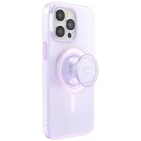 Soft Silicone Stylish Finish PopSockets PopCase for MagSafe for Apple iPhone 15 Pro Max - Opalescent Clear