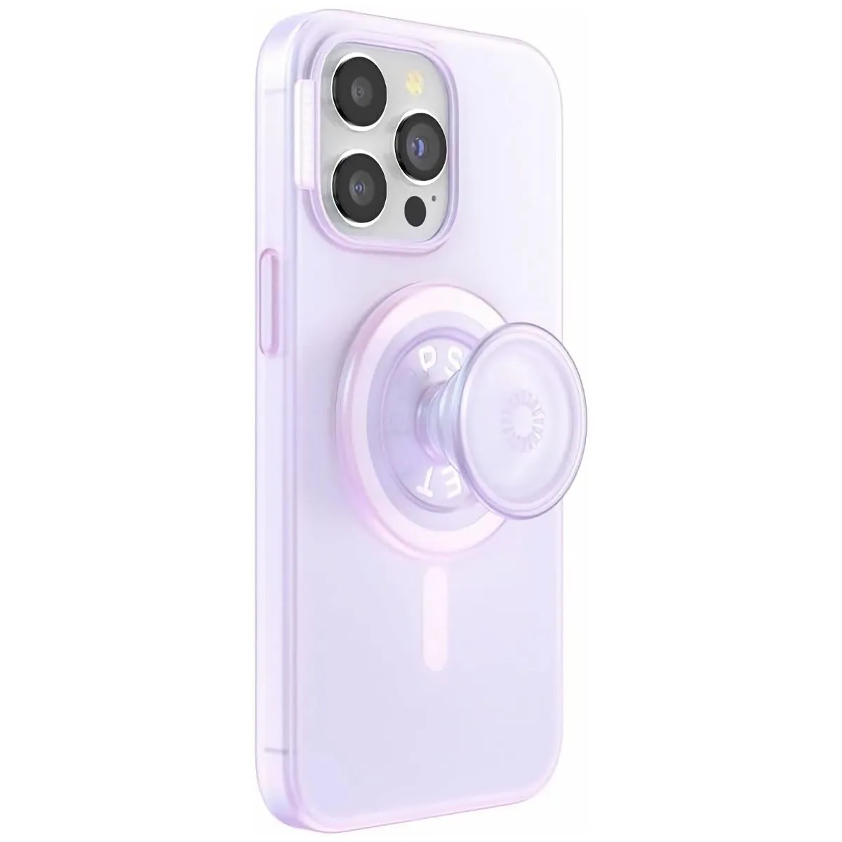 Soft Silicone Stylish Finish PopSockets PopCase for MagSafe for Apple iPhone 15 Pro Max - Opalescent Clear