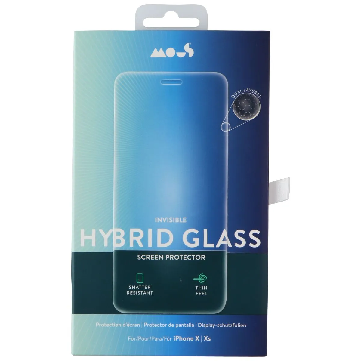 Mous - Invisible Hybrid Glass Screen Protector for Apple iPhone Xs/X anti reflection glass
